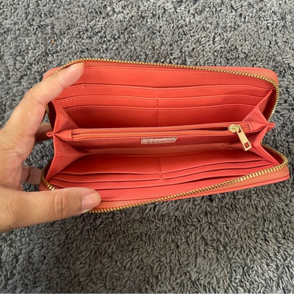Lightly used salmon colored a.new.day wallet - Picture 2 of 5